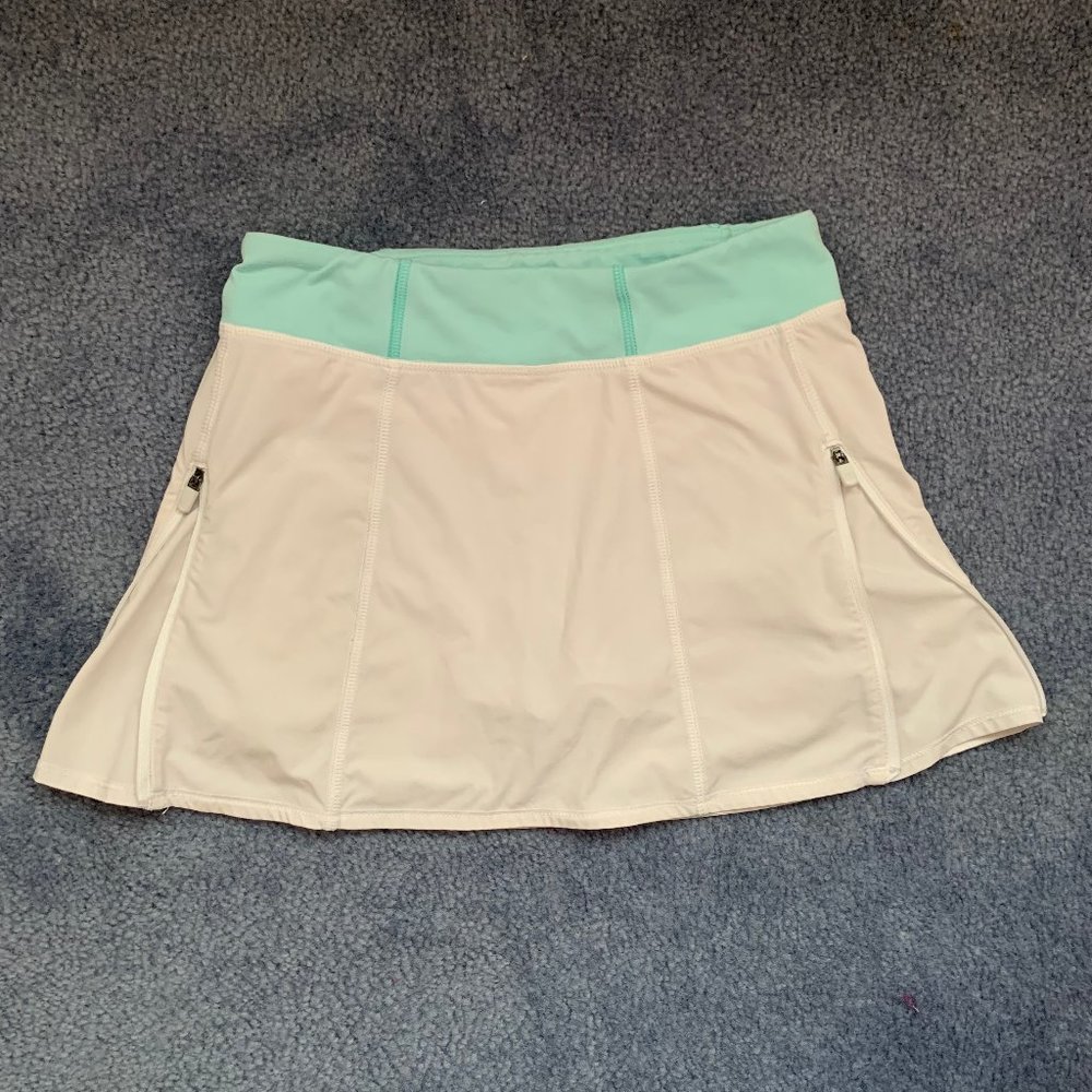 Athleta Girl White Zipper Tennis Skort XL (14)